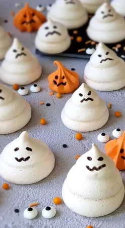 Meringues fantômes d'halloween