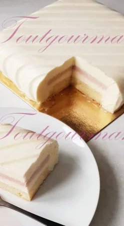 Entremet coquelicot et nectarine