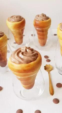 Cornets briochés au chocolat
