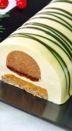 Bûche vanille et praliné