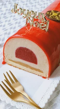 Bûche à la framboise et speculoos