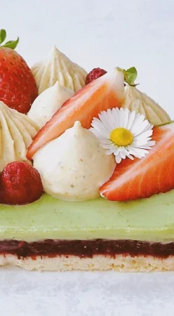 Tarte fruits rouges et pistache